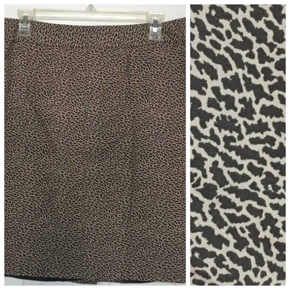 LOFT Dresses & Skirts - Ann Taylor Loft Animal Print Silk Blend Straight Skirt Sz 14